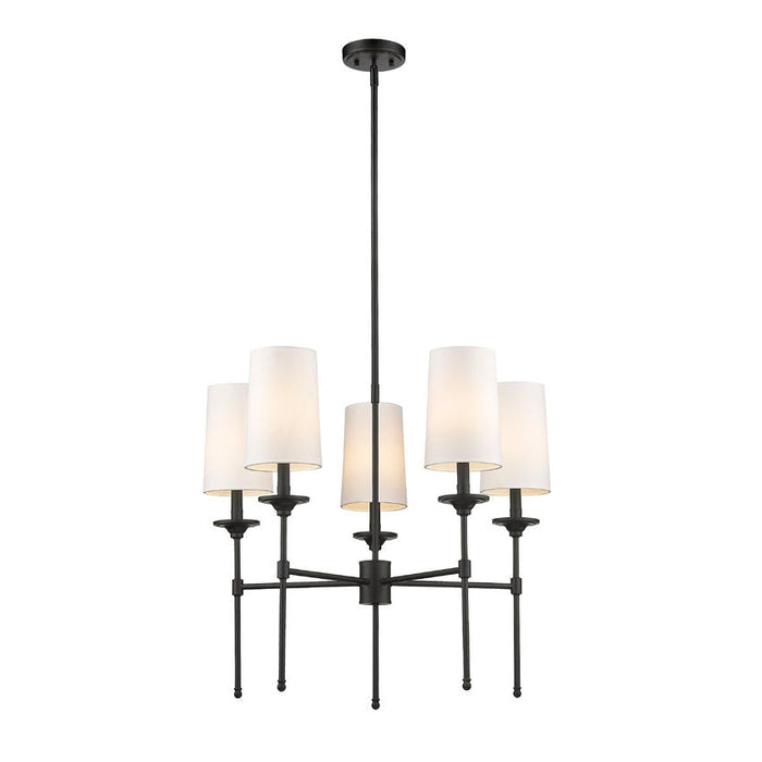 Z-Lite Emily Matte Black 5 Light Chandelier 3033-5MB | theLightShop