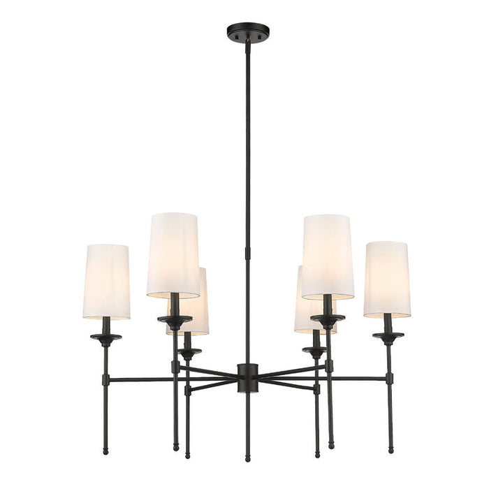 Z-Lite Emily Matte Black 6 Light Chandelier 3033-6MB | theLightShop