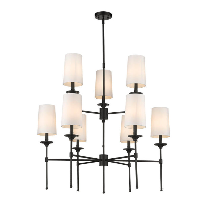 Z-Lite Emily Matte Black 9 Light Chandelier 3033-9MB | theLightShop