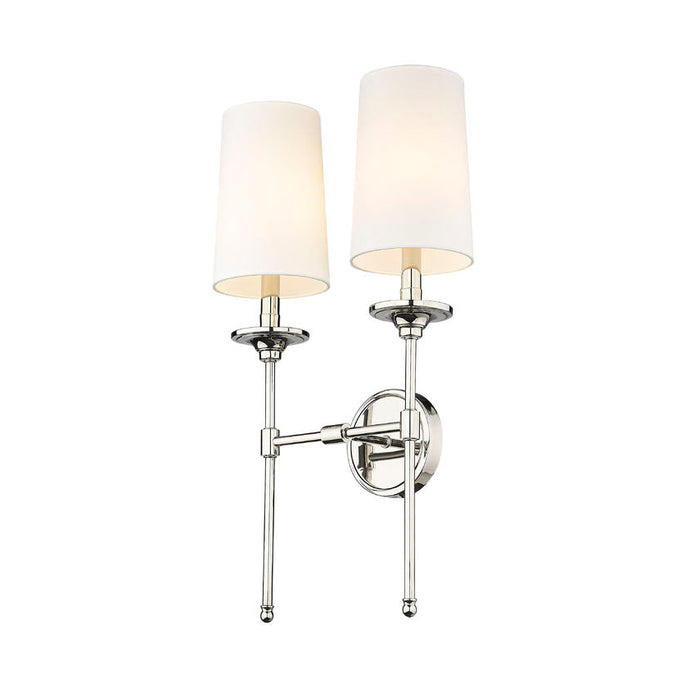 Z-Lite Emily Polished Nickel 2 Light Wall Sconce 3033-2S-PN | theLightShop
