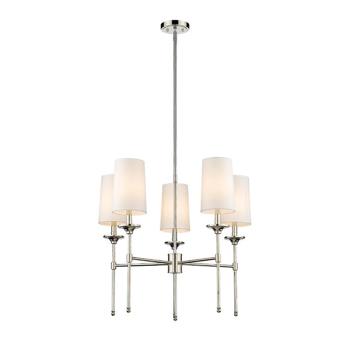 Z-Lite Emily Polished Nickel 5 Light Chandelier 3033-5PN | theLightShop