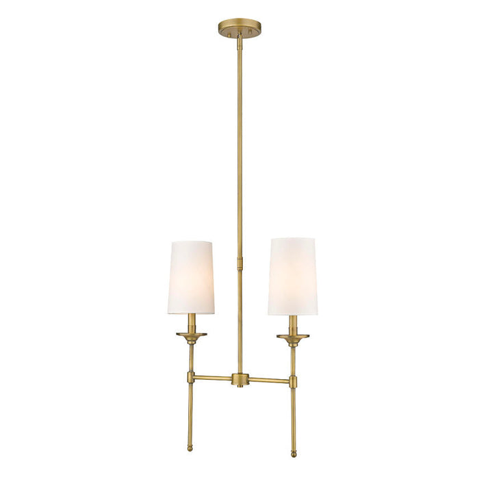 Z-Lite Emily Rubbed Brass 2 Light Chandelier 3033-2L-RB | theLightShop