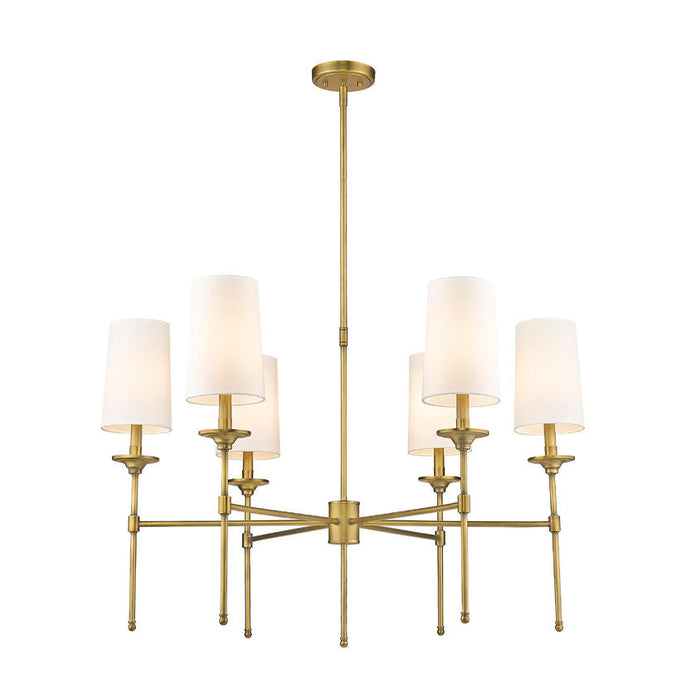 Z-Lite Emily Rubbed Brass 6 Light Chandelier 3033-6RB | theLightShop