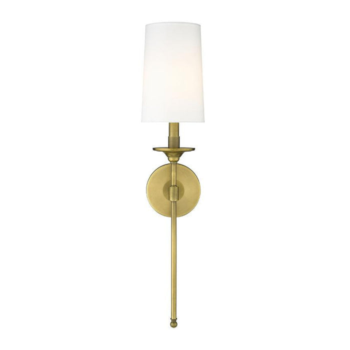 Z-Lite Emily Rubbed Brass Wall Sconce 807-1S-RB-WH | theLightShop