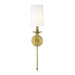 Z-Lite Emily Rubbed Brass Wall Sconce 807-1S-RB-WH | theLightShop