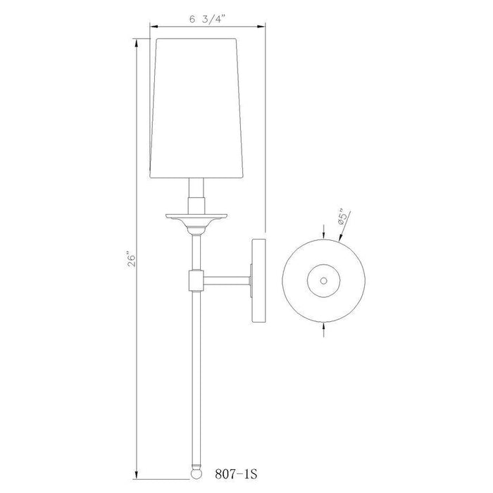 Z-Lite Emily Rubbed Brass Wall Sconce 807-1S-RB-WH | theLightShop