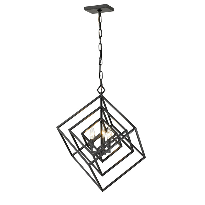 Z-Lite Euclid Matte Black 3 Light Chandelier 457-3MB | theLightShop