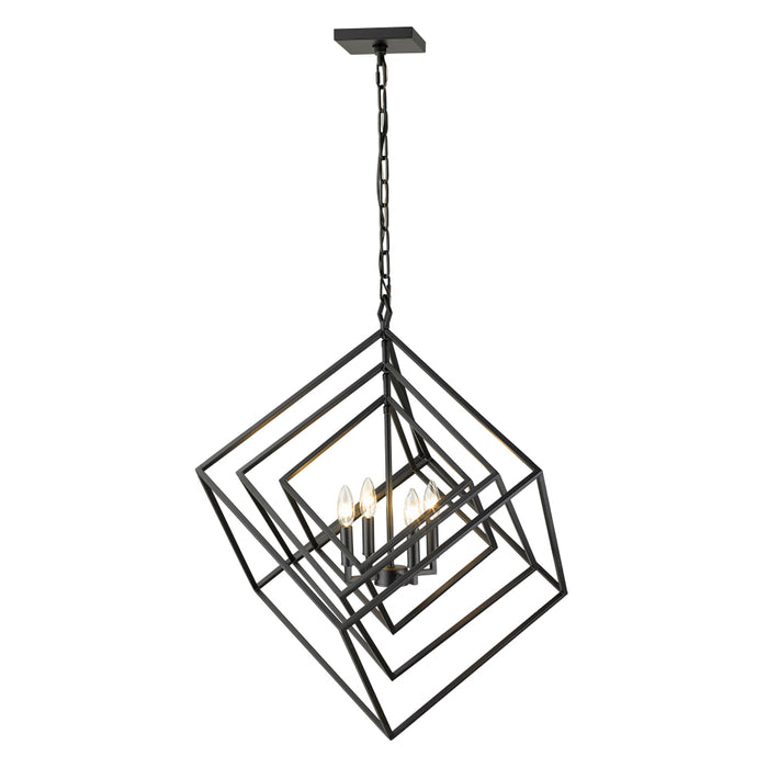 Z-Lite Euclid Matte Black 4 Light Chandelier 457-4MB | theLightShop