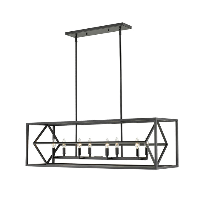 Z-Lite Euclid Matte Black 8 Light Chandelier 457-8L-MB | theLightShop