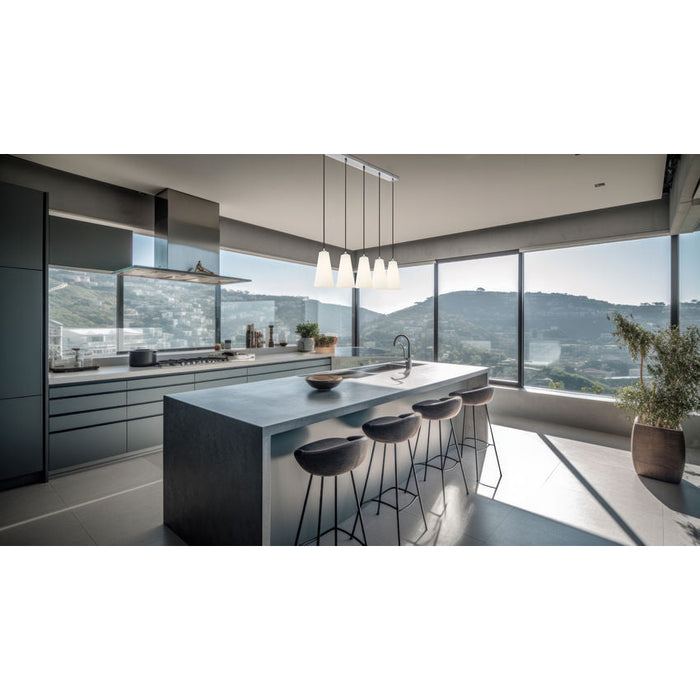 Z-Lite Farrell Linear Pendant Brushed Nickel 5 Light 3043P6-5L-BN | theLightShop