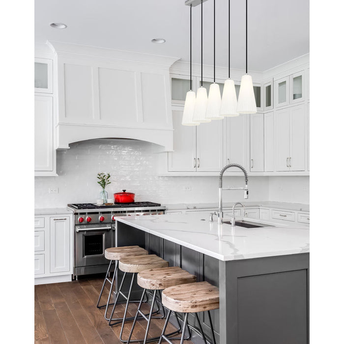 Z-Lite Farrell Linear Pendant Brushed Nickel 5 Light 3043P7-5L-BN | theLightShop