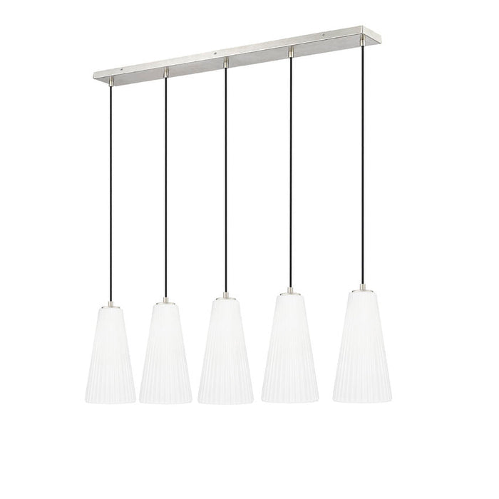 Z-Lite Farrell Linear Pendant Brushed Nickel 5 Light 3043P7-5L-BN | theLightShop