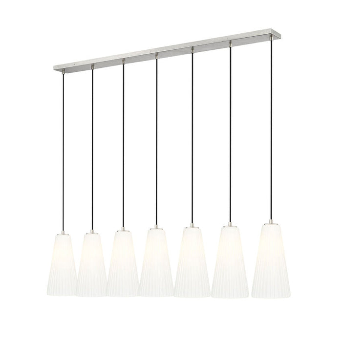 Z-Lite Farrell Linear Pendant Brushed Nickel 7 Light 3043P7-7L-BN | theLightShop