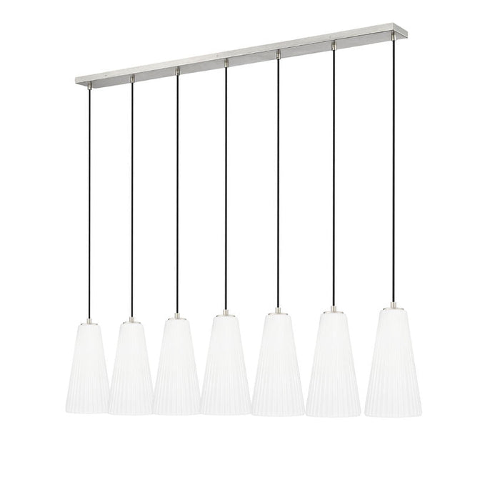 Z-Lite Farrell Linear Pendant Brushed Nickel 7 Light 3043P7-7L-BN | theLightShop