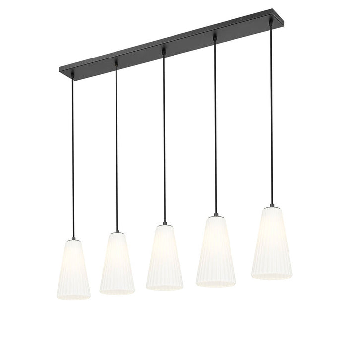 Z-Lite Farrell Linear Pendant Matte Black 5 Light 3043P6-5L-MB | theLightShop