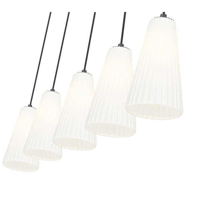 Z-Lite Farrell Linear Pendant Matte Black 5 Light 3043P6-5L-MB | theLightShop