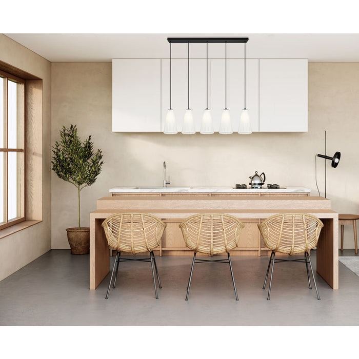Z-Lite Farrell Linear Pendant Matte Black 5 Light 3043P6-5L-MB | theLightShop