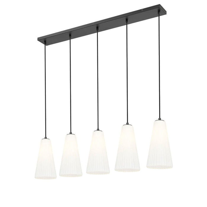 Z-Lite Farrell Linear Pendant Matte Black 5 Light 3043P7-5L-MB | theLightShop