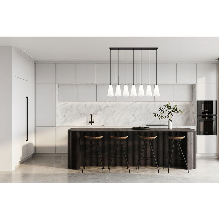 Z-Lite Farrell Linear Pendant Matte Black 7 Light 3043P6-7L-MB | theLightShop