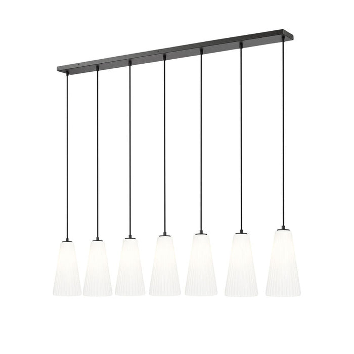 Z-Lite Farrell Linear Pendant Matte Black 7 Light 3043P7-7L-MB | theLightShop