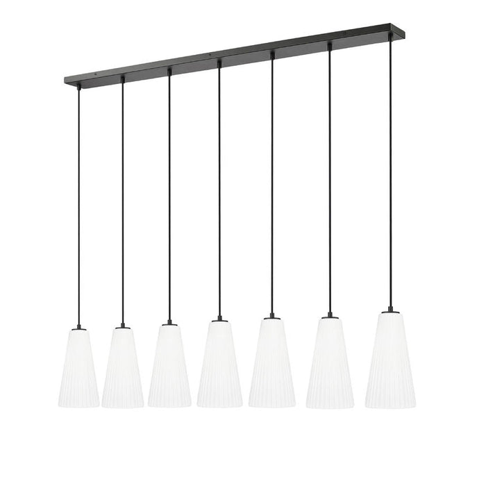 Z-Lite Farrell Linear Pendant Matte Black 7 Light 3043P7-7L-MB | theLightShop