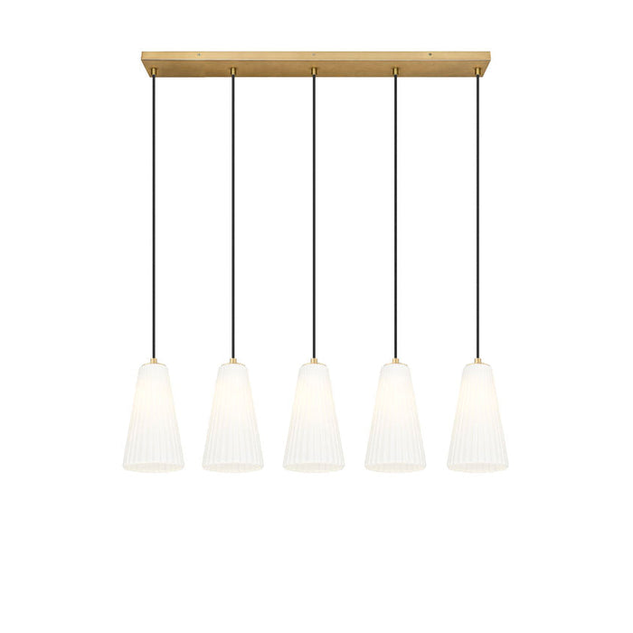 Z-Lite Farrell Linear Pendant Modern Gold 5 Light 3043P6-5L-MGLD | theLightShop