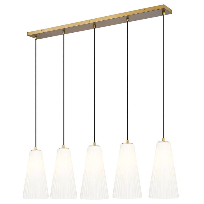 Z-Lite Farrell Linear Pendant Modern Gold 5 Light Round 3043P7-5L-MGLD | theLightShop