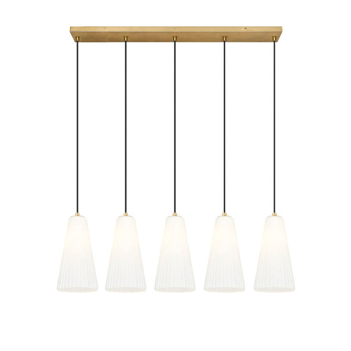 Z-Lite Farrell Linear Pendant Modern Gold 5 Light Round 3043P7-5L-MGLD | theLightShop