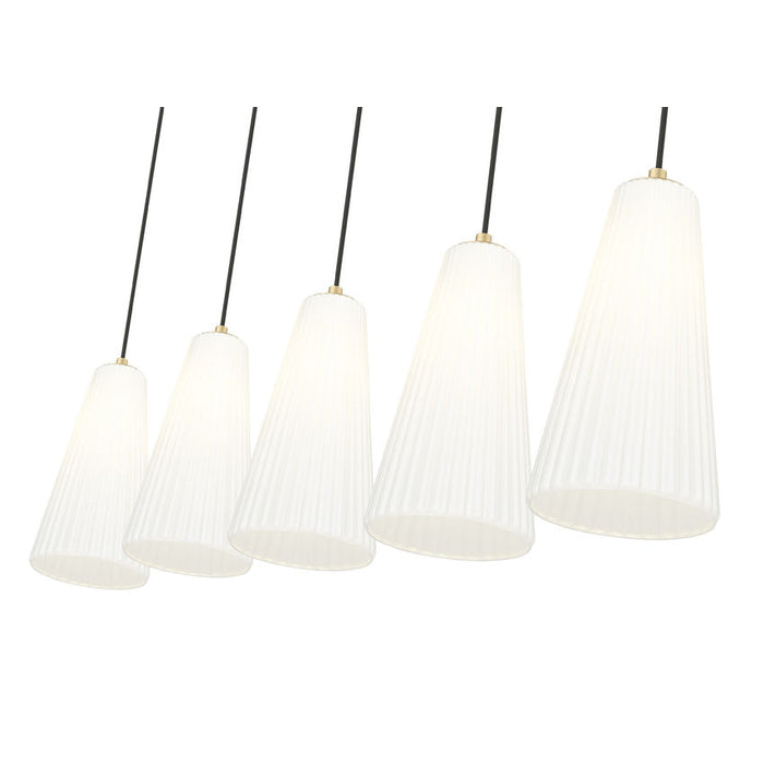 Z-Lite Farrell Linear Pendant Modern Gold 5 Light Round 3043P7-5L-MGLD | theLightShop