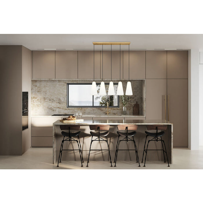 Z-Lite Farrell Linear Pendant Modern Gold 5 Light Round 3043P7-5L-MGLD | theLightShop