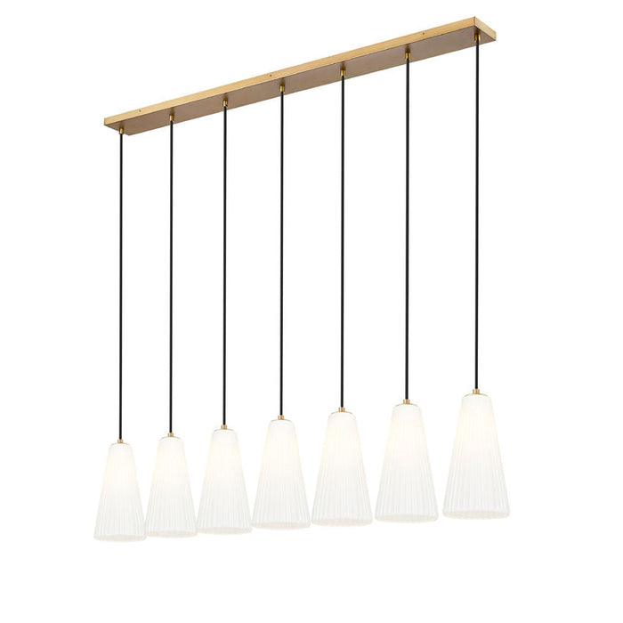 Z-Lite Farrell Linear Pendant Modern Gold 7 Light 3043P7-7L-MGLD | theLightShop
