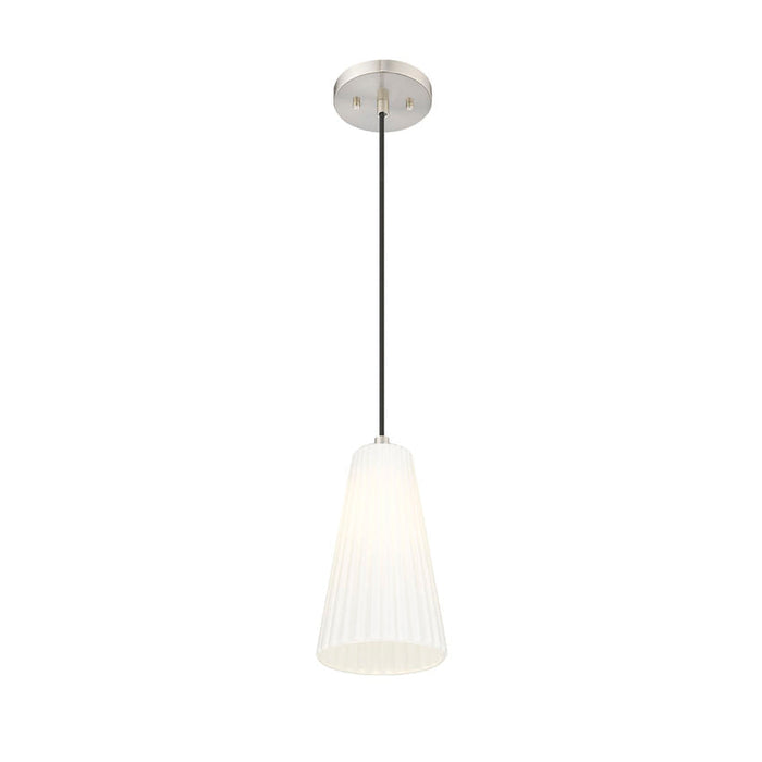 Z-Lite Farrell Pendant Brushed Nickel 1 Light Cord 3043P6-BN | theLightShop
