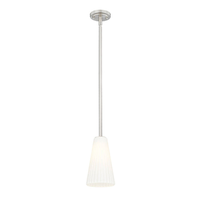 Z-Lite Farrell Pendant Brushed Nickel 1 Light Rod 3043P6-ROD-BN | theLightShop