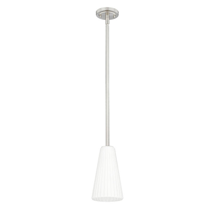 Z-Lite Farrell Pendant Brushed Nickel 1 Light Rod 3043P6-ROD-BN | theLightShop