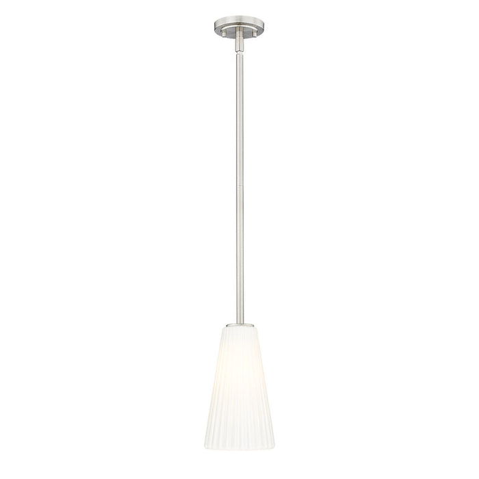 Z-Lite Farrell Pendant Brushed Nickel 1 Light Rod 3043P6-ROD-BN | theLightShop