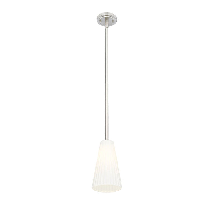 Z-Lite Farrell Pendant Brushed Nickel 1 Light Rod 3043P6-ROD-BN | theLightShop