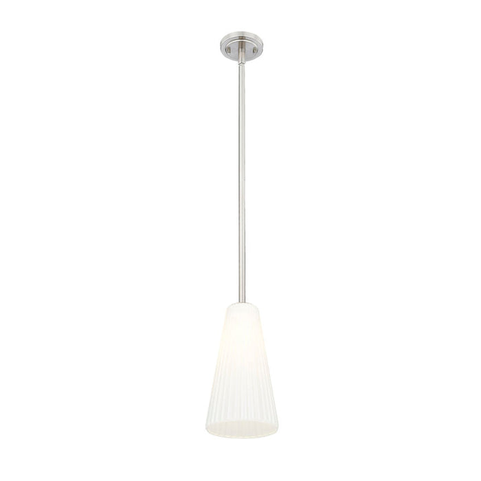 Z-Lite Farrell Pendant Brushed Nickel 1 Light Rod 3043P7-ROD-BN | theLightShop