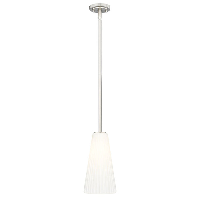 Z-Lite Farrell Pendant Brushed Nickel 1 Light Rod 3043P7-ROD-BN | theLightShop