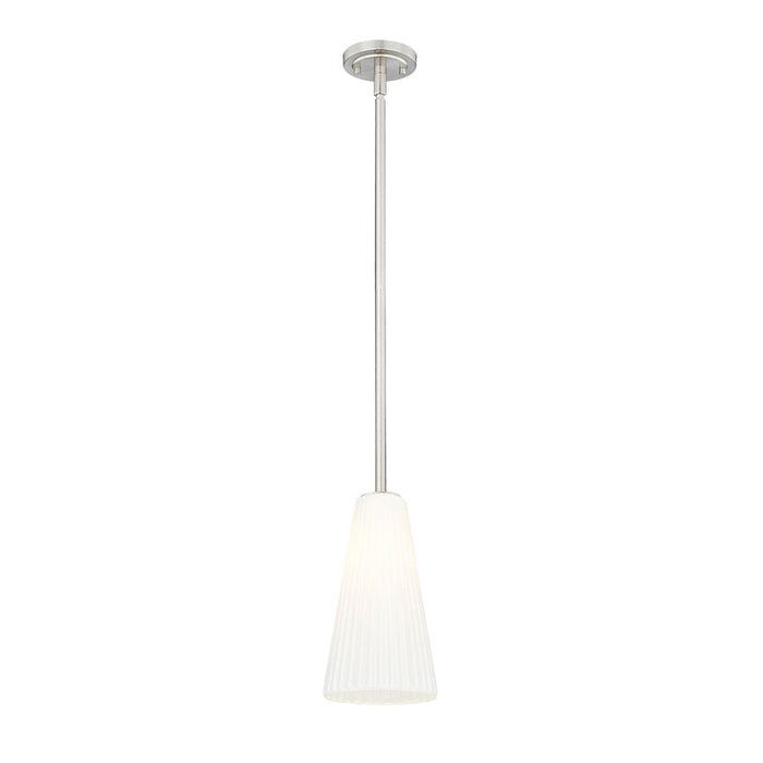 Z-Lite Farrell Pendant Brushed Nickel 1 Light Rod 3043P7-ROD-BN | theLightShop