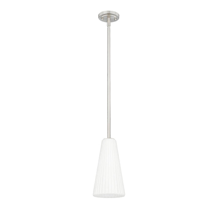 Z-Lite Farrell Pendant Brushed Nickel 1 Light Rod 3043P7-ROD-BN | theLightShop
