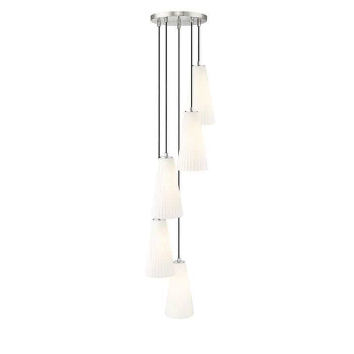 Z-Lite Farrell Pendant Brushed Nickel 5 Light Round 3043P7-5R-BN | theLightShop