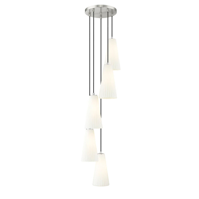 Z-Lite Farrell Pendant Brushed Nickel 5 Light Round 3043P7-5R-BN | theLightShop