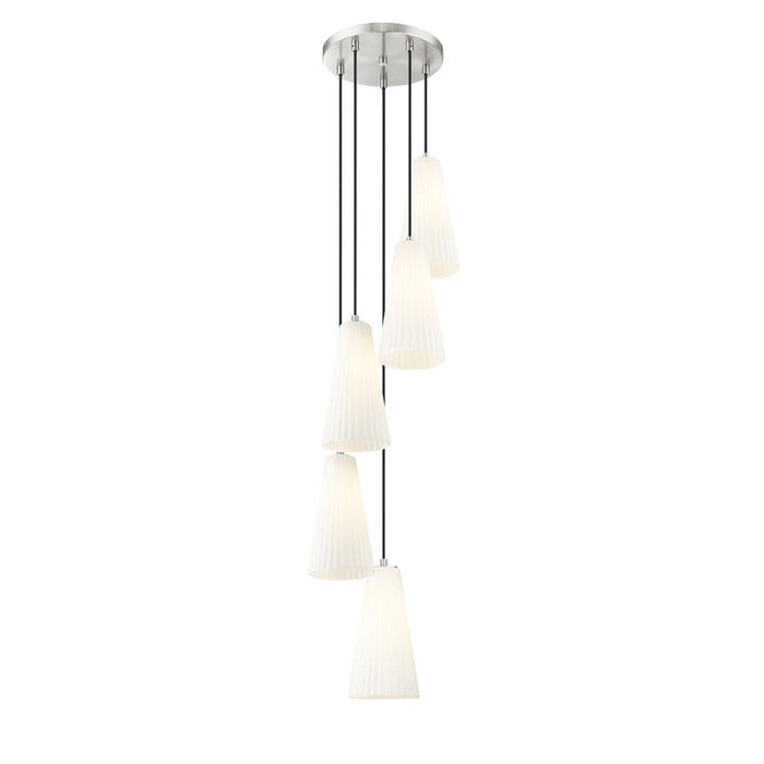 Z-Lite Farrell Pendant Brushed Nickel 5 Light Round 3043P7-5R-BN | theLightShop