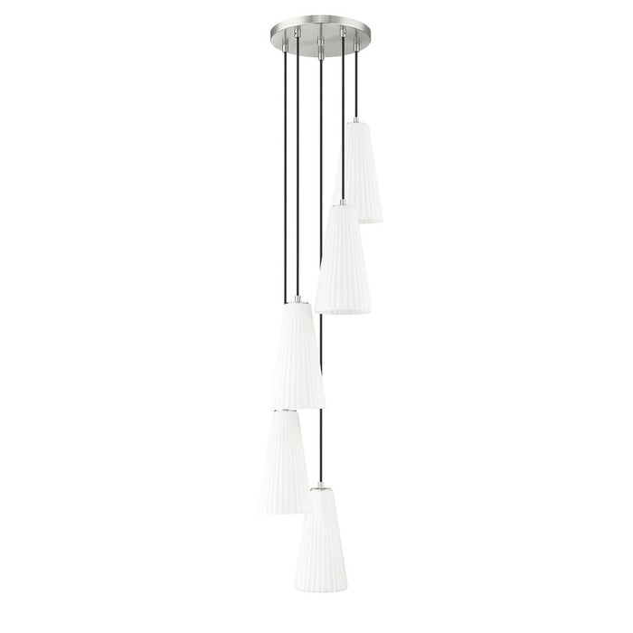 Z-Lite Farrell Pendant Brushed Nickel 5 Light Round 3043P7-5R-BN | theLightShop