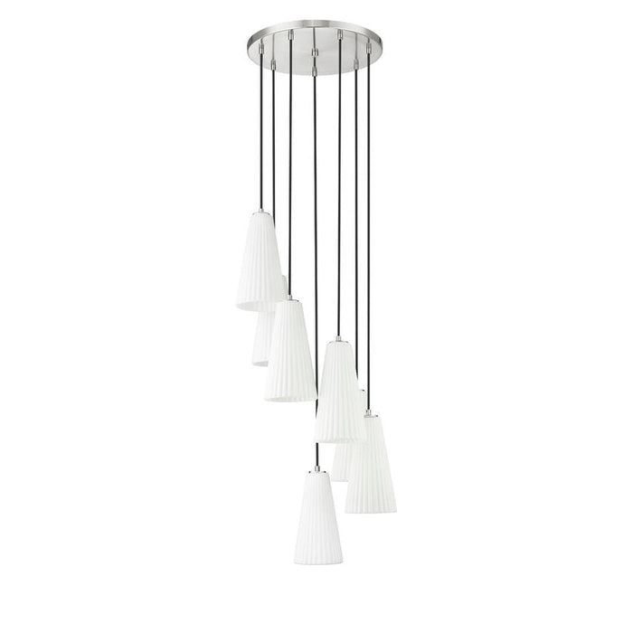 Z-Lite Farrell Pendant Brushed Nickel 7 Light Round 3043P7-7R-BN | theLightShop