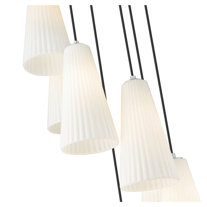 Z-Lite Farrell Pendant Brushed Nickel 7 Light Round 3043P7-7R-BN | theLightShop