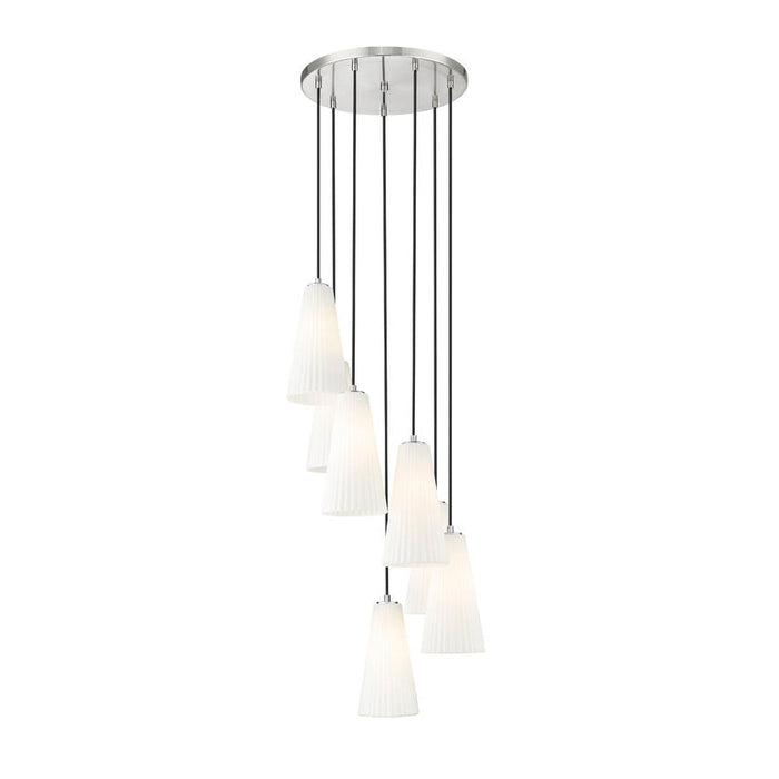 Z-Lite Farrell Pendant Brushed Nickel 7 Light Round 3043P7-7R-BN | theLightShop