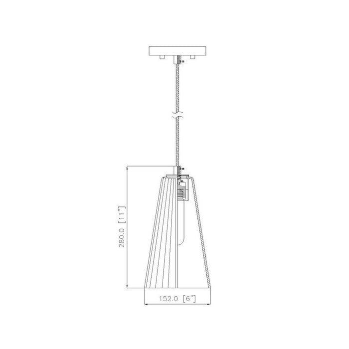 Z-Lite Farrell Pendant Matte Black 1 Light Cord 3043P6-MB | theLightShop