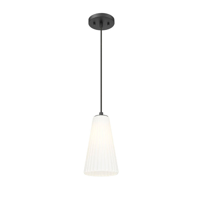 Z-Lite Farrell Pendant Matte Black 1 Light Cord 3043P6-MB | theLightShop