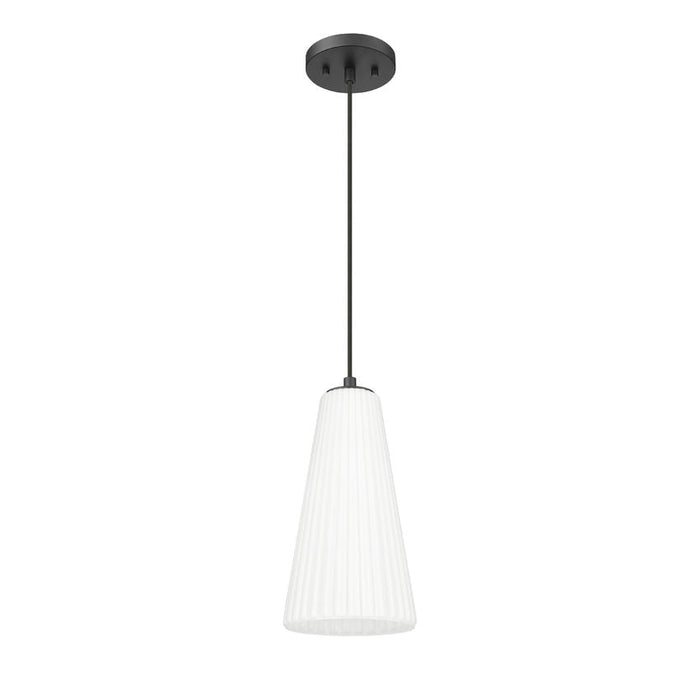 Z-Lite Farrell Pendant Matte Black 1 Light Cord 3043P7-MB | theLightShop
